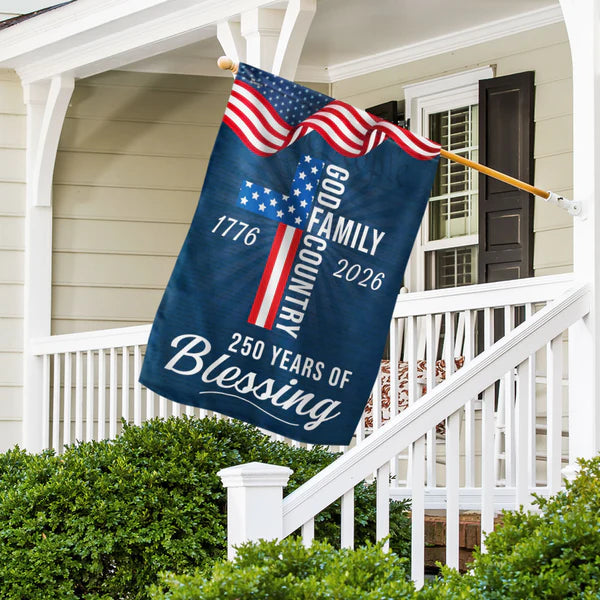 American Patriotic Flag, 250 Years of Blessing God 1776 2026 Flag 3-Day Shipping