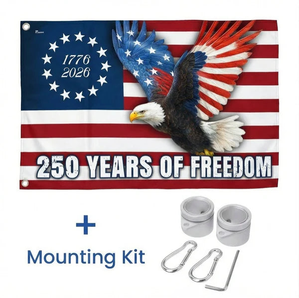250 Years of Freedom Flag, 1776–2026 Eagle Betsy Ross Grommet Flag 3-Day Shipping