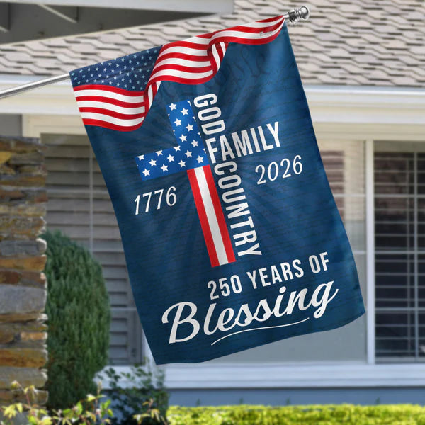 American Patriotic Flag, 250 Years of Blessing God 1776 2026 Flag 3-Day Shipping