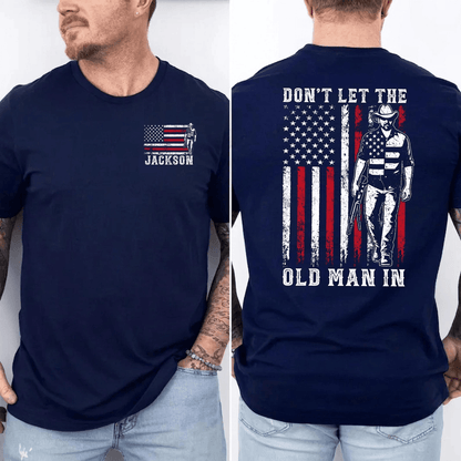 Custom Name Don't Let The Old Man T-Shirt, Toby Keith Cowboy Patriotic Tee, Country Music Legend Memorial Gift, Vintage American Flag Shirt for Men #241