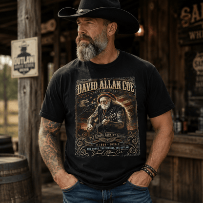 David Allan Coe Outlaw Legend Shirt, 1939-2026 RIP Tshirt, Music Lover Memorial Tee #241