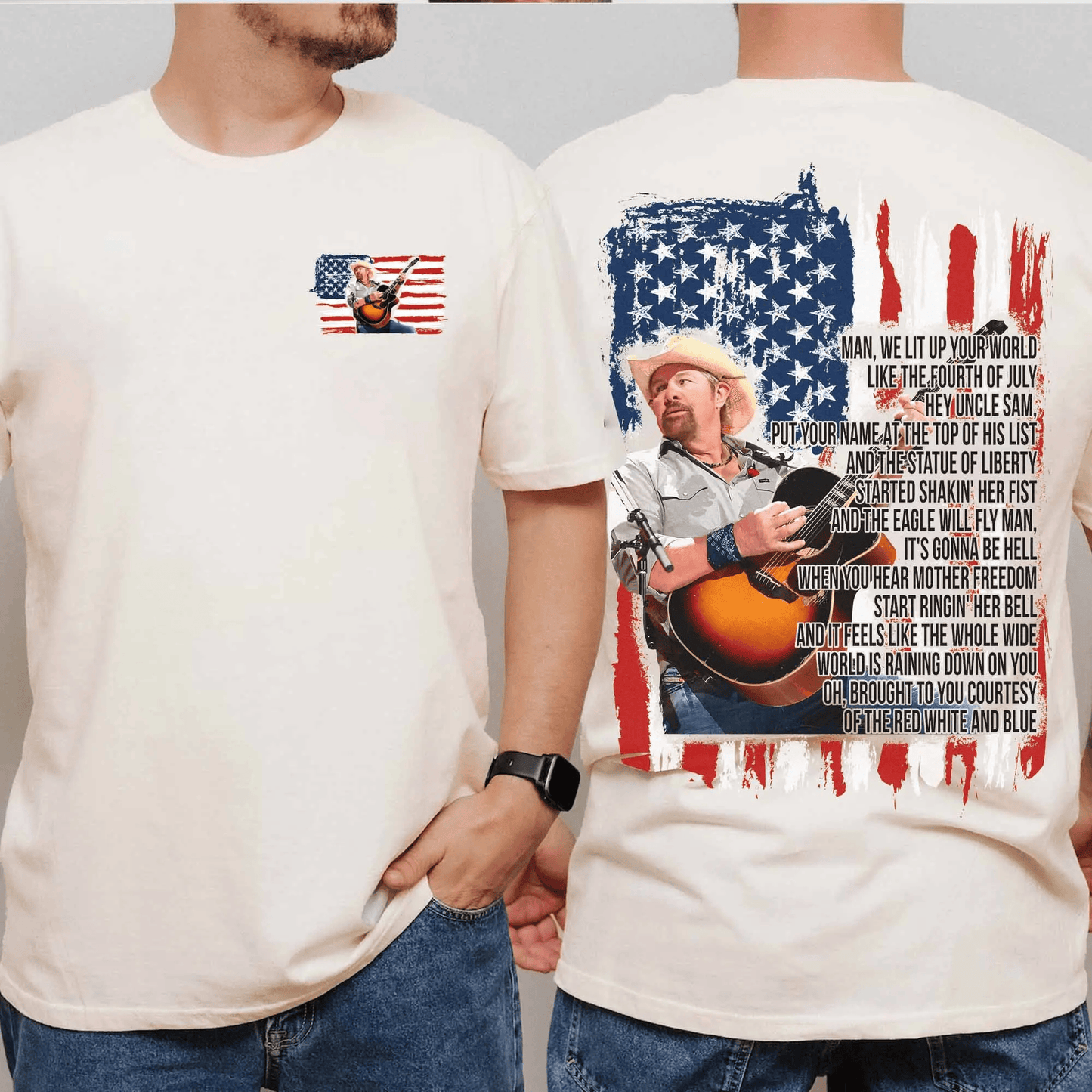 Courtesy Red White Blue Double Side Shirt, Celebrate 4th of July, Red White And Blue Tshirts, Country Music Tee, Fouth Of July Tshirts #241