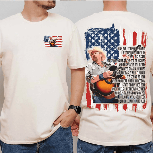 Courtesy Red White Blue Double Side Shirt, Celebrate 4th of July, Red White And Blue Tshirts, Country Music Tee, Fouth Of July Tshirts #241