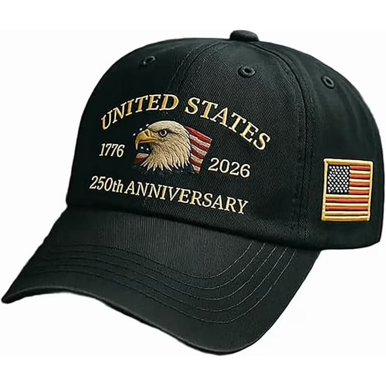 250th Anniversary Patriotic Baseball Cap (1776-2026) Embroidered USA Hat, Adjustable Unisex Bicentennial Gift #35