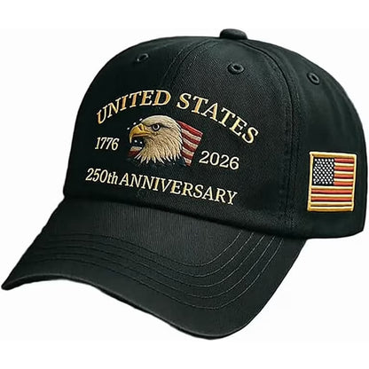 250th Anniversary Patriotic Baseball Cap (1776-2026) Embroidered USA Hat, Adjustable Unisex Bicentennial Gift #35