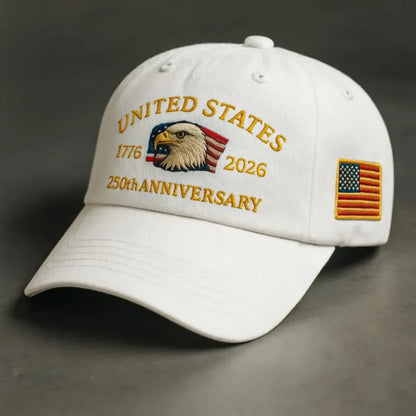 250th Anniversary Patriotic Baseball Cap (1776-2026) Embroidered USA Hat, Adjustable Unisex Bicentennial Gift #35