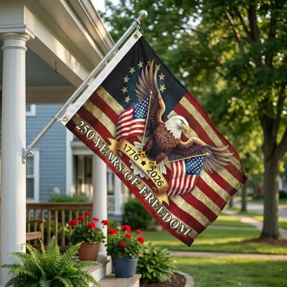 250th Anniversary American Flag, 1776-2026 USA 250 Years of Freedom Flag, Made from 100% Polyester with Brass Grommets Fade Resistant, Indoor Outdoor Patriotic Eagle 4th of July Decoration #241