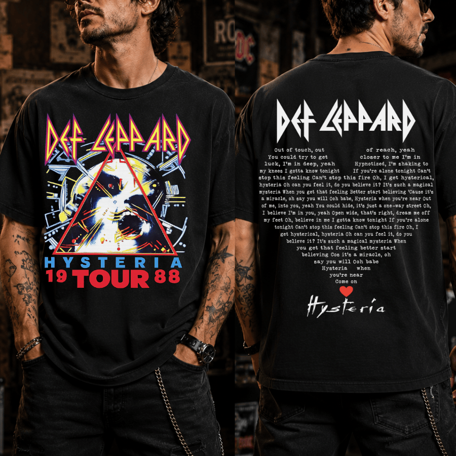 Def Lepard Hysteria Album Shirt, Tour 1988 Shirt, Rock Band Shirt #200