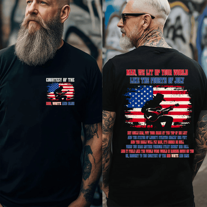 Toby Keith “Courtesy of the Red, White & Blue” Patriotic Vintage T-Shirt – American Flag Cowboy Graphic Tee, 250th Anniversary Country Music Shirt, Unisex Retro Western Style Top #238