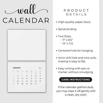 Jackie and Shadow Calendar, Story Love Wall Calendars 2027-2026, Calendar for Home Decor #180