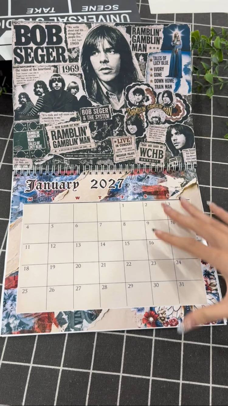 Bob Seger Calendar 2026 - 2027, Country Music Calendar, Home Decor #208