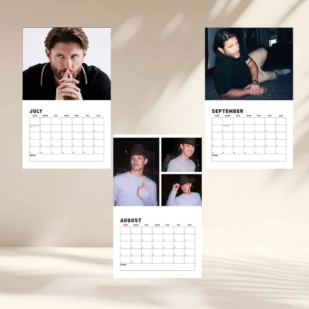 Jensen Ackles Calendar 2027 Calendar, Supernatural Wall Calendar 2027, Dean Winchester Merch, Jensen Ackles Gift, Unique Holiday Gift #241