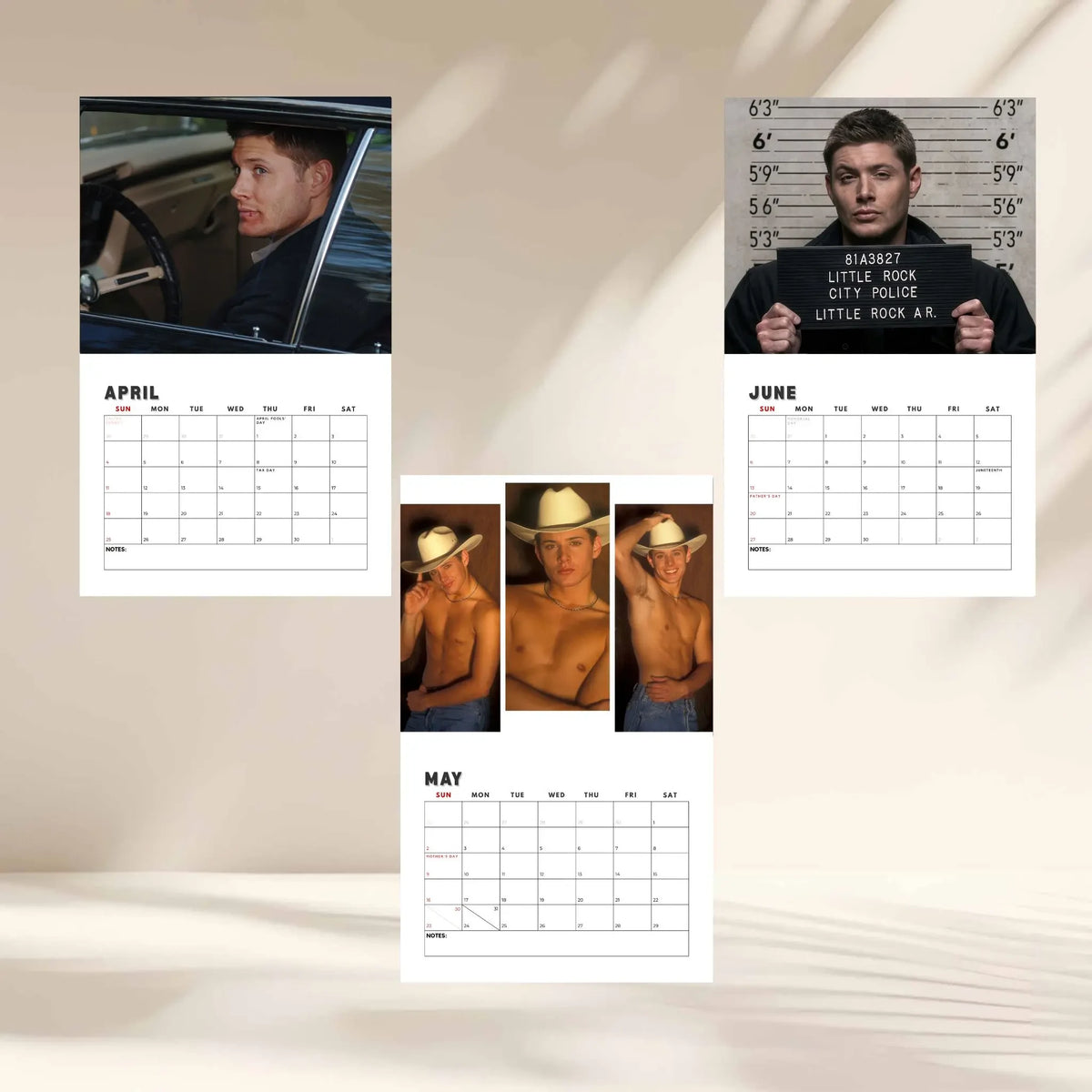 Jensen Ackles Calendar 2027 Calendar, Supernatural Wall Calendar 2027, Dean Winchester Merch, Jensen Ackles Gift, Unique Holiday Gift #241