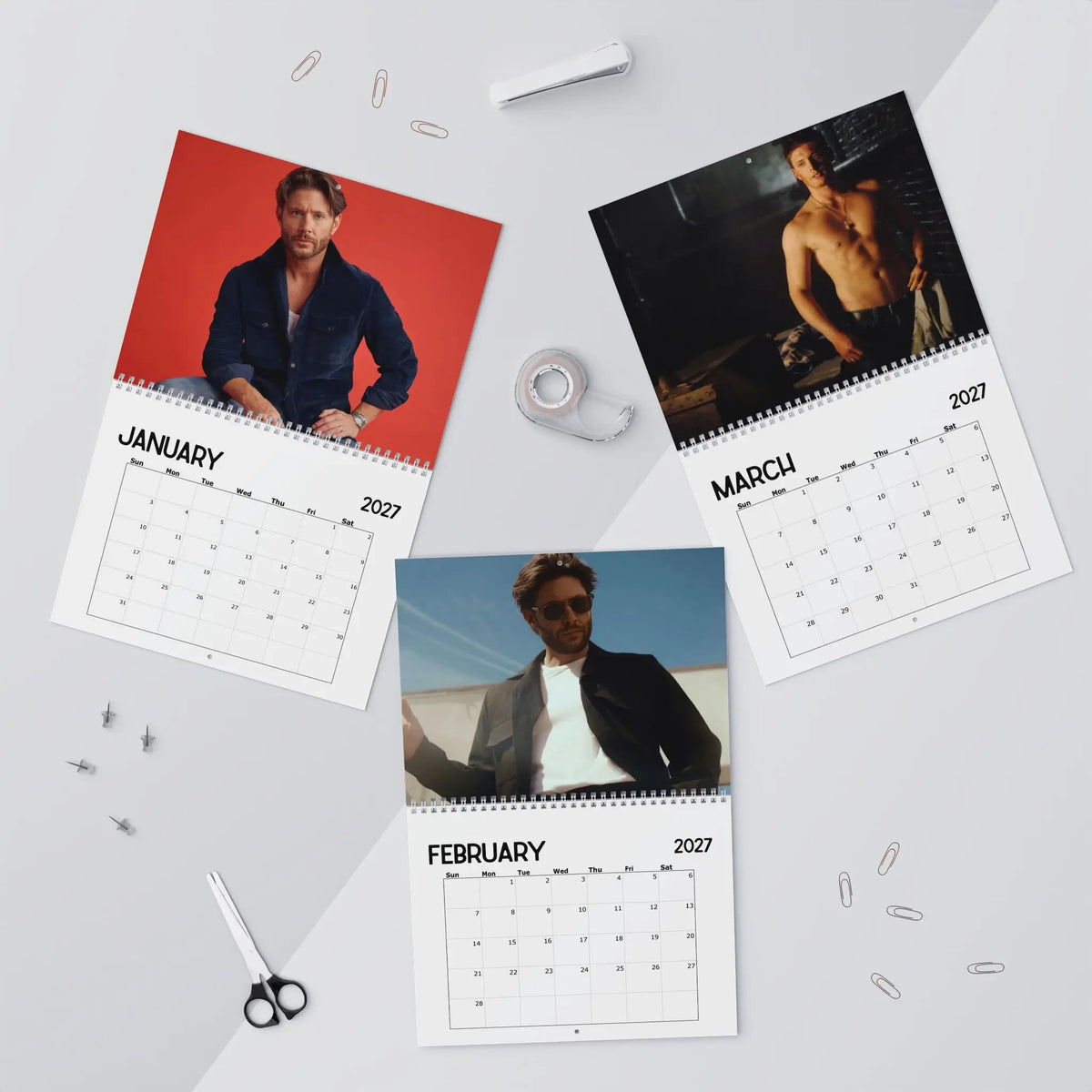 Jensen AckIes 2027 Wall Calendar, 12 Month Hanging Calendar, Celebrity Fan Collection Gift #241