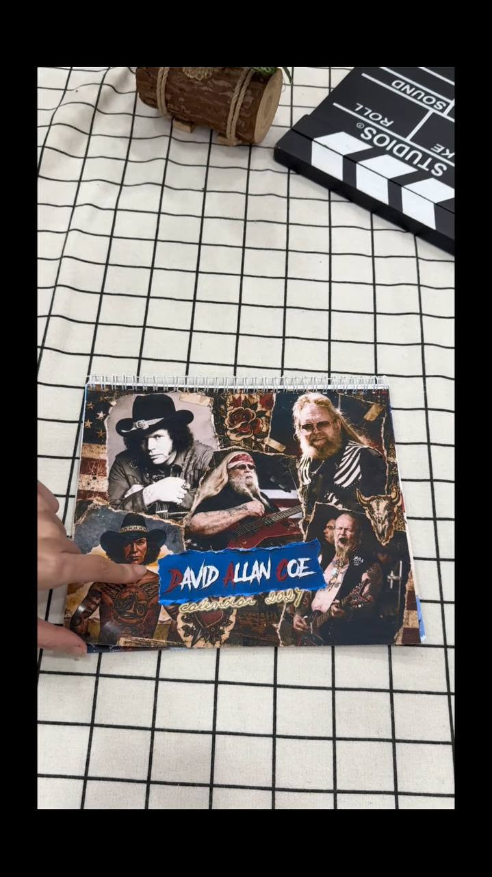 David Allan Coe 2026 & 2027 Calendar, Outlaw Country Music Calendar, Longhaired Redneck Calendar #208