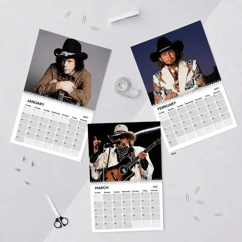 David Allan Coe 2027 Calendar Vintage Country Music Legend Monthly Wall Planner For Fans #241