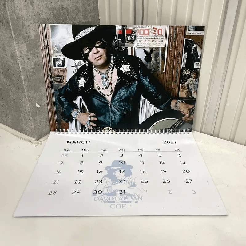 David Allan Coe 2027 Calendar V2 Vintage Country Music Legend Monthly Wall Planner For Fans #241