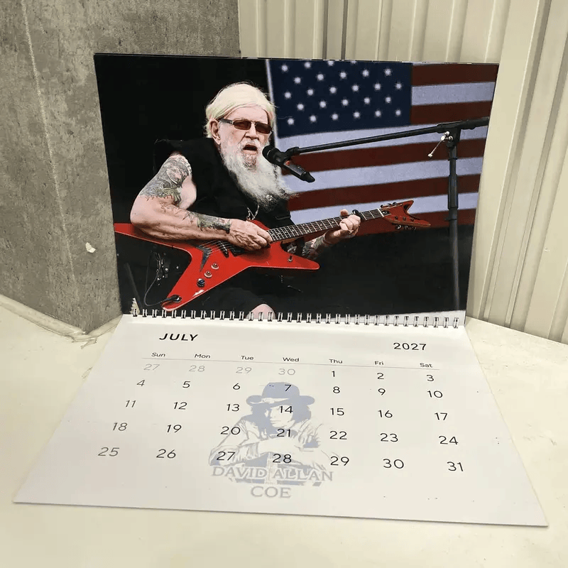 David Allan Coe 2027 Calendar V2 Vintage Country Music Legend Monthly Wall Planner For Fans #241
