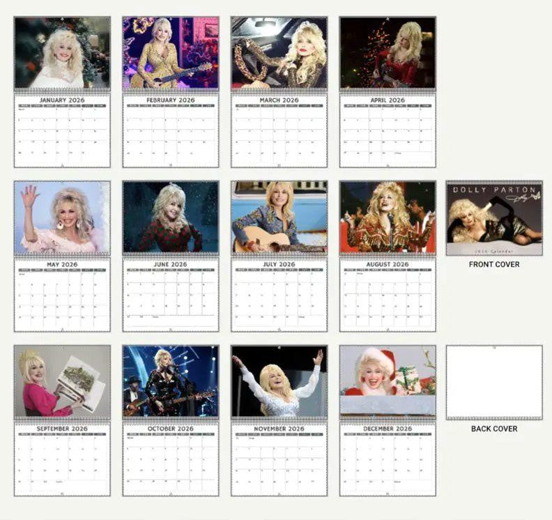 Vintage Dolly 2026-2027 Wall Calendar, Have A Holly Dolly Calendar, Women Holiday, Gift For Fan Lover, Retro Parton 2026 Wall Calendar #241