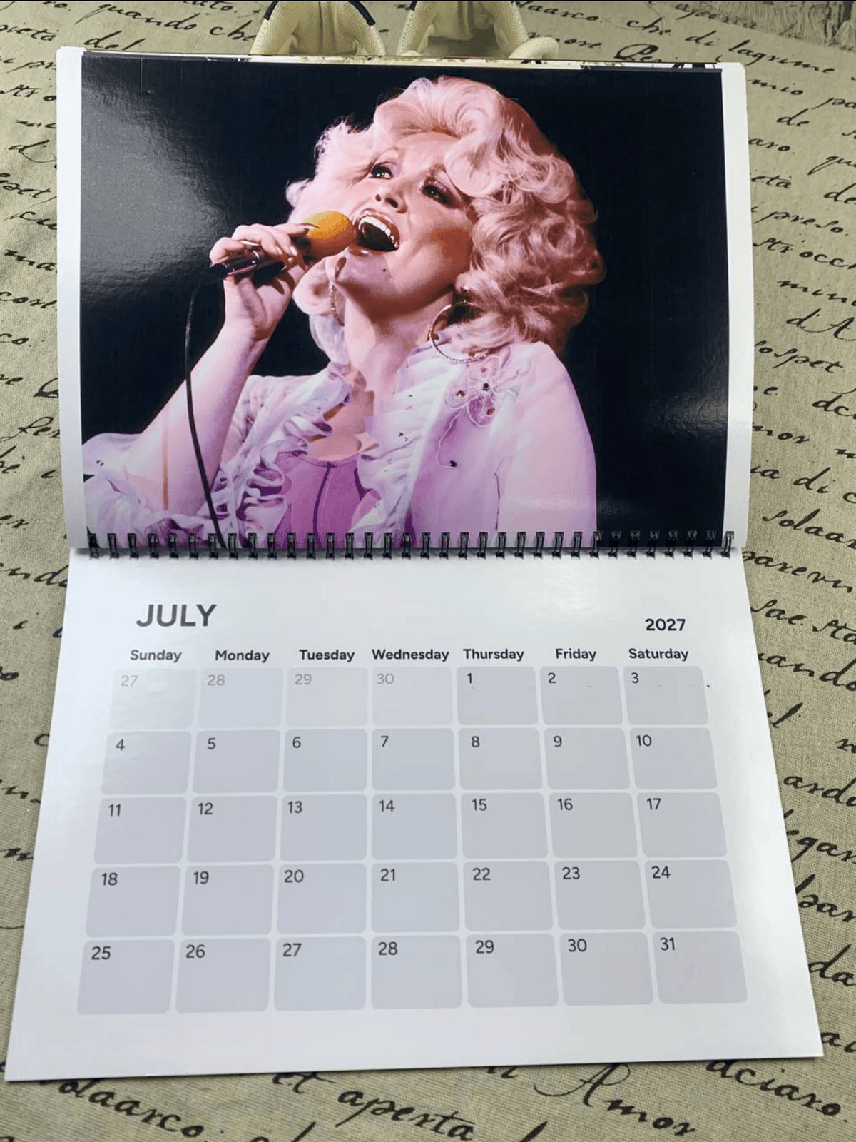 Ella 2027 Calendar, Ella Fella Country Music Fan Gift, 2027 Music Lover Decor #241