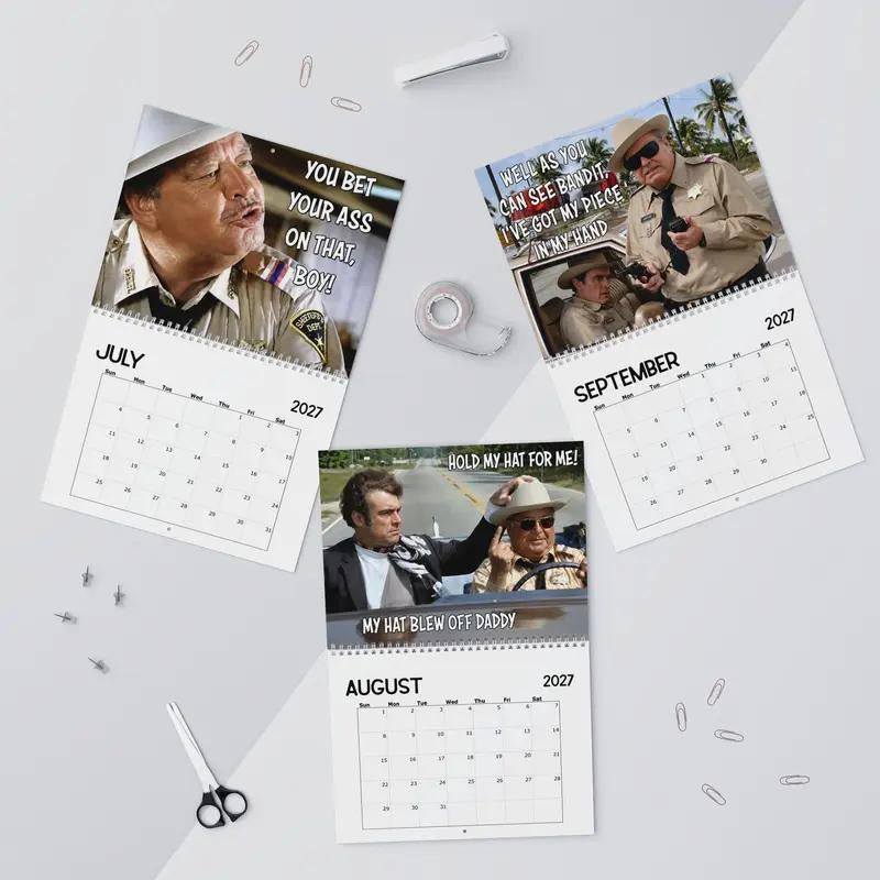 A Year Of Sheriff Buford T.Justice 2027 Calendar, Smokey and The Bandit Movie, Gift for Fans Buford T.Justice #180