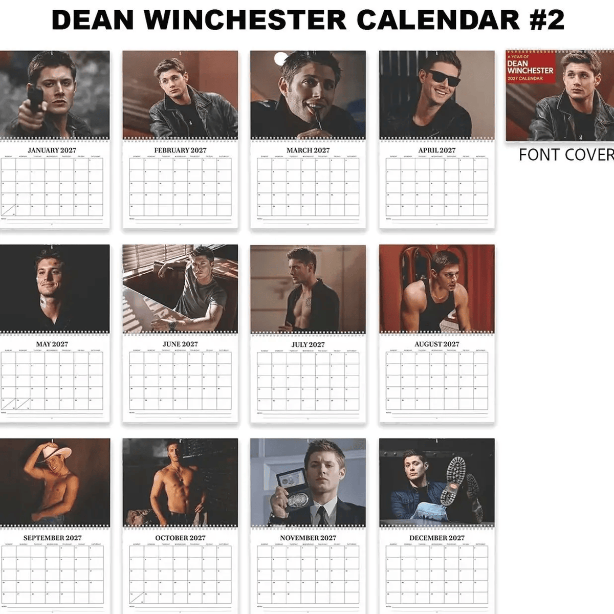 Dean Winchester Supernatural 2027 Calendar, Funny 90s Movie Wall Planner Gifts for Spn Fans #241