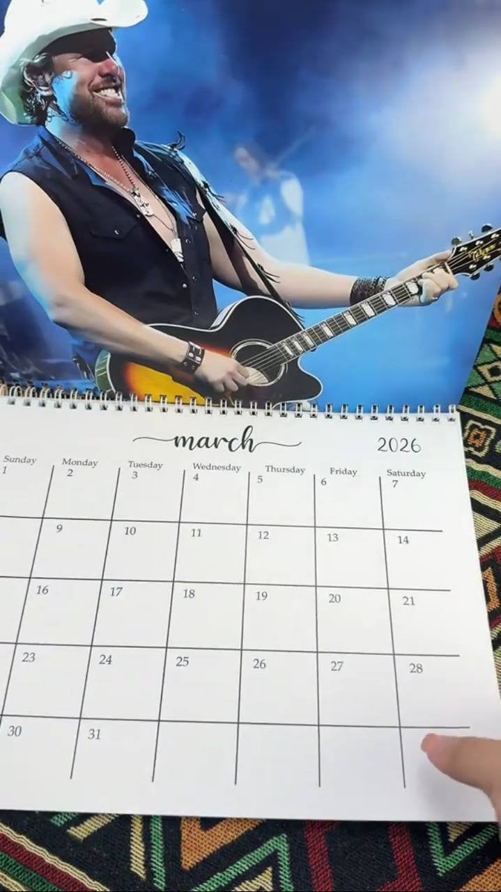 Toby Keith 2026–2027 Wall Calendar – Classic Country Music Calendar, Rustic Home Decor, Fan Gift #241