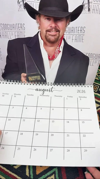 Toby Keith 2026–2027 Wall Calendar – Classic Country Music Calendar, Rustic Home Decor, Fan Gift #241