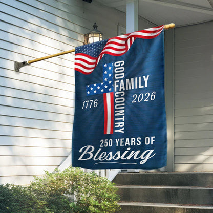 American Patriotic Flag, 250 Years of Blessing God 1776 2026 Flag 3-Day Shipping