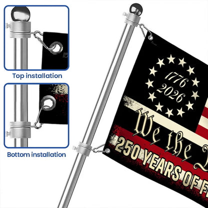 America 250th Anniversary 1776 2026 Semiquincentennial We The People Patriotic Grommet Flag 3-Day Shipping