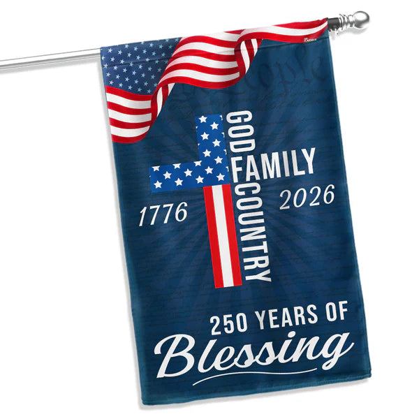 American Patriotic Flag, 250 Years of Blessing God 1776 2026 Flag 3-Day Shipping