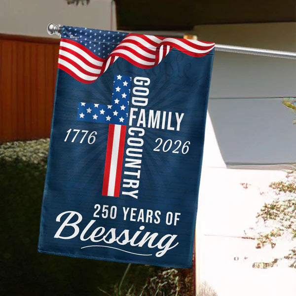 American Patriotic Flag, 250 Years of Blessing God 1776 2026 Flag 3-Day Shipping