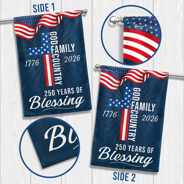 American Patriotic Flag, 250 Years of Blessing God 1776 2026 Flag 3-Day Shipping
