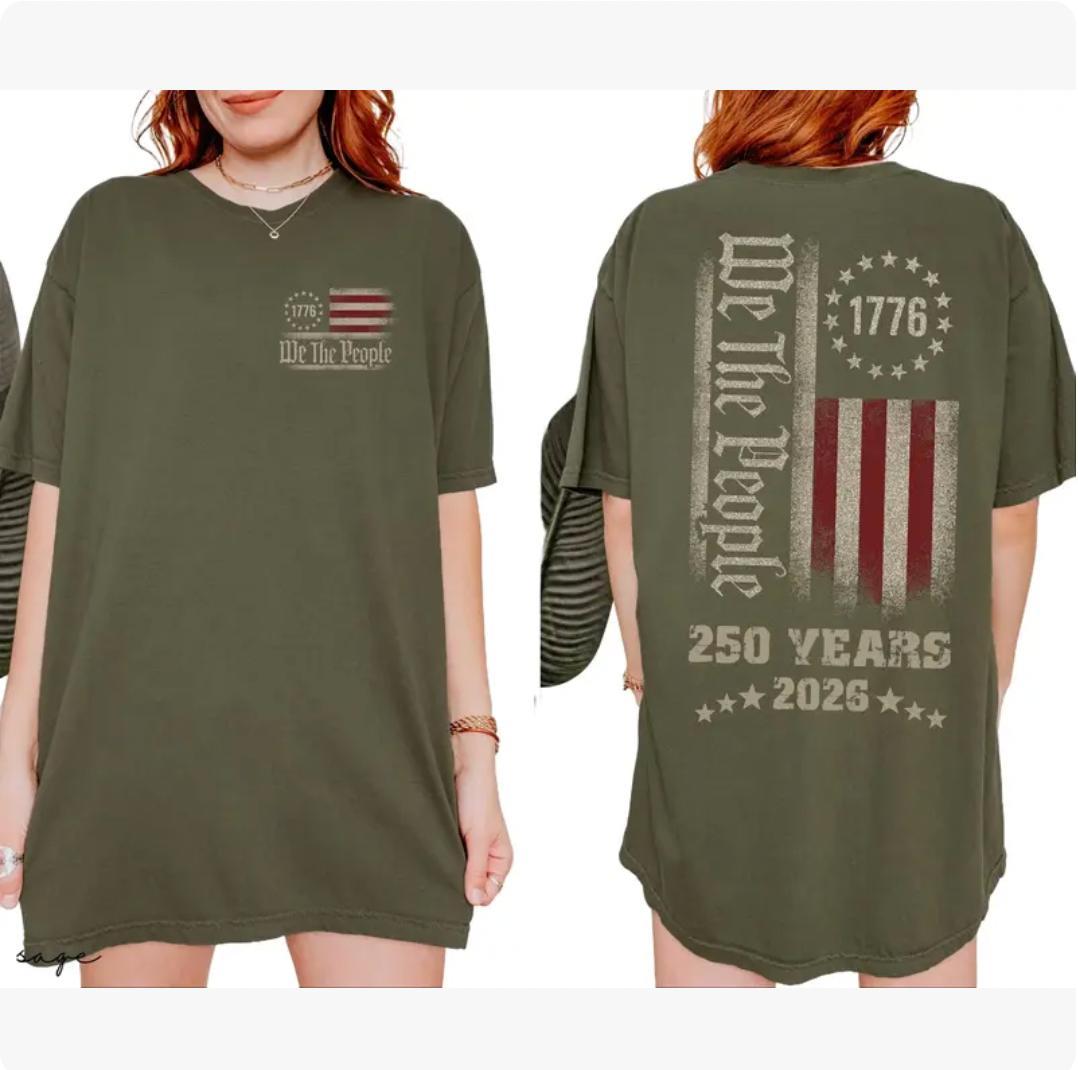 Retro 250th America Anniversary Shirt, US 250 Years Shirt, We The People Shirt, Vintage Independence Day Tee, Patriotic Tee